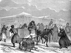 Transport de glace à Saint PETERSBOURG en 1861