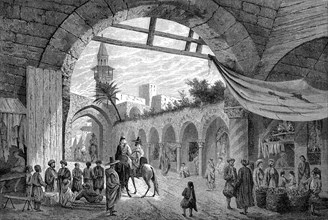 Un bazar à TUNIS en 1865