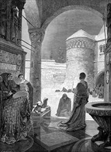 Le Roi romain Henri IV à CANOSSA en janvier 1077