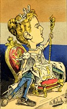 Caricature of Wilhelmine, Queen of Netherlands
