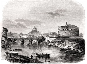 ROME depuis la rive gauche du Tibre