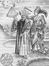 Le rgne du systme de PtolŽmŽe,(Astronomie).Dessin de 
La Margarita philosophica en 1503