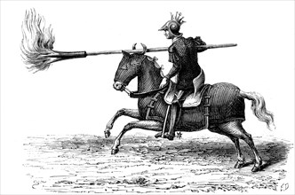 An armoured horseman with his fire lance. Invented by Alexander the Great
Les merveilles de la