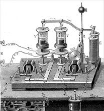 Large eddy switch of Leon Foucault ( 1819-1868 ) french physicist ( electric energy ) and