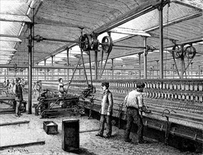 Spinning looms in spinning machine in 1885
 ( TdM1885/1s )