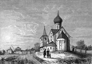 A church in a russian village in 1865