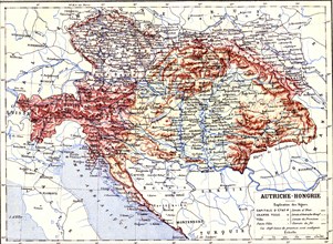 Carte de l'Autriche et de la Hongrie