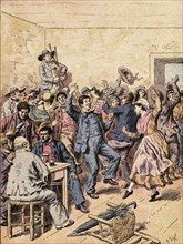 A " Bourrée " dance in Auvergne