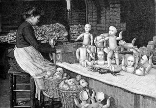Usine de fabrication de poupées au 19e siècle