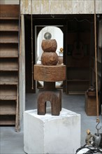 Interior view of Brancusi Studio Paris, recreated in Museum Gallery Renzo Piano Building, Paris, France