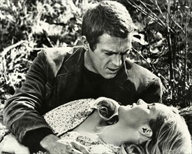 The actors Steve McQueen and Eli MacGraw in a scene from the film "Getaway", USA