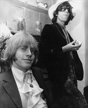 ROLLING STONES - Brian Jones and Keith Richard in May 1968.  Photo Tony Gale