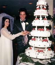 ELVIS PRESLEY marries Priscilla 1 May 1967 at the Aladdin Hotel in  Las Vegas