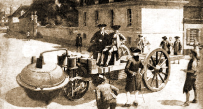 An early form of steam car used as a passenger vehicle - Nicolas-Joseph Cugnot.