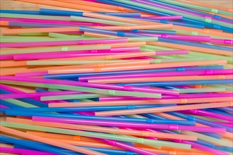 Multi coloured/colored plastic straws