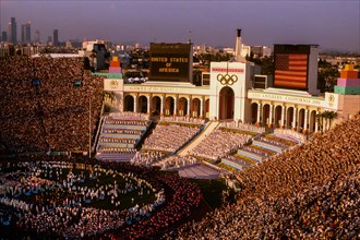 Opening Ceremonies at the 1984 Olympic Summer Games, Los Angeles, CA.