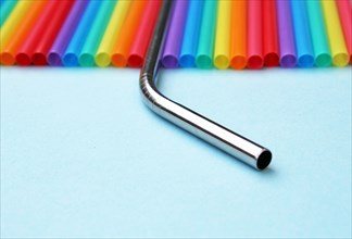straw straws metal reusable plastic drinking background colourful  full screen stock photo photograph image picture