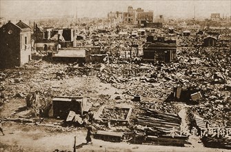 Scene in Tokyo after  the 1923 earthquake (Great KantÅ Earthquake) -approx  100,000 deaths, 100,000 injured  and many burned or missing