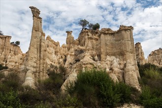 Nature sand columns in Ille-sur-Tet, Pyrenees, France