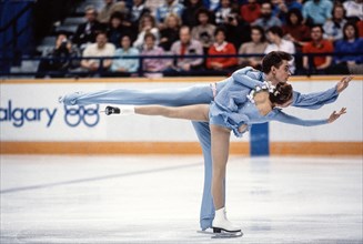 Gordeeva & Grinkov (URS) competing at the 1988 Olympic Winter Games.