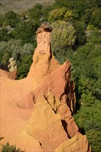 Ochre Outcrop, Hoodoo or Fairy Chimney Formation, Ochre Landscape, Colorado ProvenÃ§al, Rustrel, Luberon, Provence, France