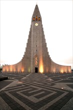 Hallgrímskirkja Church at Night - Reykjavik, Iceland