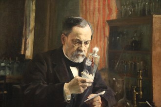 Louis Pasteur. Portrait, 1885 by painter Albert Edelfelt (1854-1905). Oil on canvas. Orsay Museum. Paris. France.