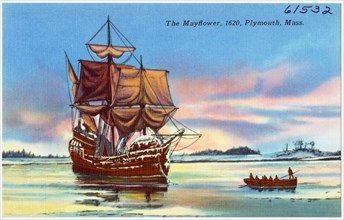 The Mayflower, 1620, Plymouth, Mass (61532)