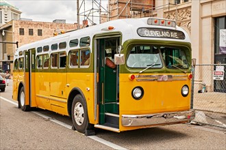 Replica of the Rosa Park's bus she was arrested from during the civil rights struggles in the 1960s in Montgomery Alabama, USA.