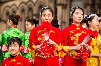 Manchester celebrates Chinese New Year today (Sunday 7th Feb 2016) with a dragon parade and traditional dancing through the city