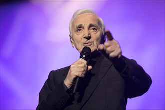 Concert of French singer Charles Aznavour at MEO Arena, Lisbon, Portugal.