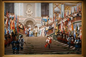 Orsay museum. Jean-Leon Gerome. Louis XIV greeting the Grand Conde. (Versailles, 1674). Oil on canvas. 1878. Paris. France.