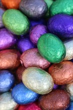 Portrait of colorful chocolate easter eggs