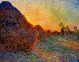 Grainstacks (Haystacks) (1891) Painting by Claude Monet - Very high resolution and quality image