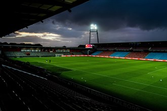 Aalborg, Denmark. 04th Sep, 2020. Because of COVID restrictions there are no fans on the stadium for the U21 qualifier match between Denmark and Ukraine at Aalborg Portland Park in Aalborg. (Photo Cre...
