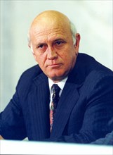 FW DE KLERK former President South Africa 1994.He helped  to broker the end of apartheid,for that he get Nobel Peace prize together with Nelson Mandel