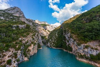 The Sainte croix lake and the canyon of Verdon River.National Park Mercantour. Alps of High Provence
