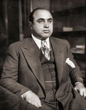 Alphonse Gabriel "Al" Capone, 1899 – 1947, aka Scarface.  American gangster and businessman.  From a police photograph taken circa 1931.