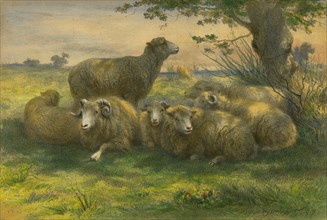 Original hand colored print by Rosa Bonheur, dated 1857.