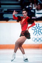 Figure Skating:Women Katarina Witt (GDR) skates to gold at the 1988 Olympics in Calgary. Feb 1988