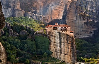 Meteora monasteries and peaks at Kalambaka of Greece near Trikala city in central Greece