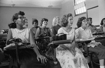 Integrated classroom at Anacostia High School, Washington, D.C., USA. 10 September 1957. Photographer: Warren K Leffler.