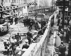 Construction of the Berlin Wall. dividing East from West Germany. 1961