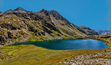Image of the Big Lake from the Vens Lakes located at 2327 m in Maritime Alps in Mercanotur Park in the south of France.