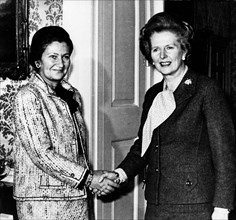 Prime Minister Margaret Thatcher with Simone Veil