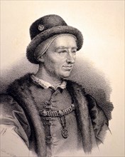 Louis XI (1423-1483) the Prudent, King of France 1416-1483.  Lithograph, Paris, c1840.