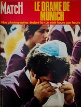 Frontpage of French news and people magazine Paris-Match, n° 1219, Dramatic Hostage-taking at Munich Olympic Games, 1972, France