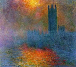Monet, Londres, le Parlement. Trouée de soleil dans le brouillard