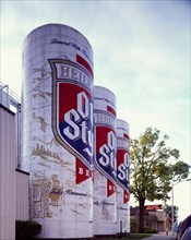 The World's Largest Six-Pack tanks at the G. Heilemann Brewing Company, La Crosse, Wisconsin