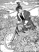 End of the 19th Century free spirit woman on a bike from On the road to health and happiness by Charles A. Vogeler Company [Advertising] Publication date 1897